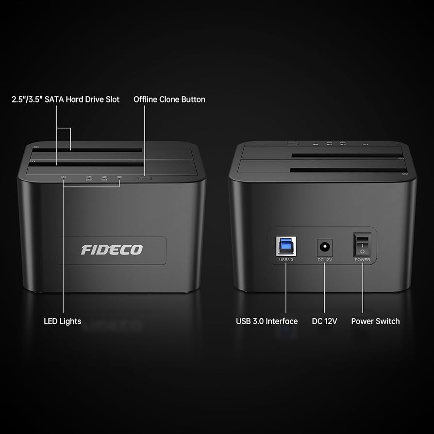 FIDECO HDD Docking Station, USB3.0 Hard Drive Docking